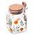POTE QUADRADO DE VIDRO COM TAMPA E COLHER DE BAMBU FLORA 250ML - LYOR - Imagem 3