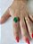 Anel Feminino de Prata 950k Pedra Natural Jade Verde 13x18mm - Imagem 1