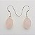 Par de Brincos de Prata com Pedra Natural Jade Rosa Oval - Imagem 1