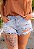 Shorts Jeans Destroyed com escritas - Imagem 1