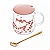 Caneca de Vidro com Tampa e Colher Sakura - Imagem 2