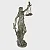 Figura Decorativa Resina Dama da Justiça Prateada - Imagem 1
