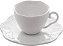 Conjunto 4 Xícaras Café Porcelana c/ Pires Butterfly Branco - Imagem 1