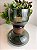 VASO DECORATIVO EM VIDRO FUME COM DETALHE CENTRAL EM METAL BRONZE - Imagem 3