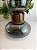 VASO DECORATIVO EM VIDRO FUME COM DETALHE CENTRAL EM METAL BRONZE - Imagem 1