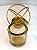 PORTA VELA VIDRO SODO-CALCICO C/SUPORTE METAL DOURADO 11X8CM - Imagem 1