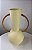 VASO DECORATIVO EM METAL COR CREME COM ALCAS MARROM 26,5CM X 18CM X 38CM - Imagem 1