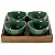 Conjunto de Pestisqueiras Base Madeira Cerâmica Verde Degrade 5 peças - Imagem 1