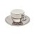 Cj 6 Xícaras Porcelana para Café Prata e Branco com Suporte - Imagem 3