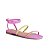Sandália Feminina Rasteira Luiza Barcelos Multicolor Rosa - Imagem 3
