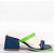 Mule Feminino Salto Médio Luiza Barcelos Azul e Verde - Imagem 1