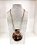 Colar Feminino Corda Pedra Grande Specchio Marrom - Imagem 1