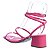 Sandália Feminina Salto Baixo Fivela Offline Pink - Imagem 3