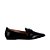 Mocassim Feminino Bico Fino Verniz Luiza Barcelos Preto - Imagem 1