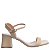 Sandália Feminina Salto Bloco Lisa Offline Off White - Imagem 1