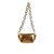 Bolsa Feminina Mini Pochete Encaixe Geométrico Textura Luiza Barcelos Dourada - Imagem 3