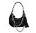 Bolsa Feminina Tiracolo Média Meia Lua Rock Luiza Barcelos Preta - Imagem 1
