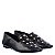 Mocassim Feminino Couro Aplicações Dourada Schutz Preta - Imagem 2