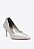 Scarpin Feminino Couro Bico Fino Salto Baixo Schutz Prata - Imagem 2