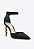 Scarpin Feminino Fivela Salto Fino Detalhes Pedras Schutz Preto - Imagem 2