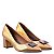 Scarpin Feminino Laiza Salto Bloco Spike Like A Shine Specchio Brand Dourado - Imagem 2