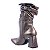 Bota Feminina Luma Slouch Metal Like A Shine Specchio Brand Chumbo - Imagem 3