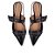 Scarpin Feminino Bico Fino Salto Fivelas Art Luiza Barcelos Preto - Imagem 4