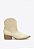 Bota Feminina Western Salto Baixo Couro Textura Schutz Creme - Imagem 1