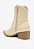 Bota Feminina Western Salto Baixo Couro Textura Schutz Creme - Imagem 3