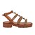 Sandália Feminina Flatform Cristais Duo Fivela Luiza Barcelos Marrom - Imagem 1