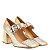 Scarpin Feminino Mary Jane Fivela de Cristais Luiza Barcelos Dourado - Imagem 2