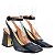 Scarpin Feminino Mary Jane Bico Quadrado Espelho Luiza Barcelos Preto - Imagem 2