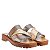 Flatform Feminina Tiras Cruzadas Metal Salto Baixo Luiza Barcelos Chumbo - Imagem 2