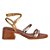 Sandália Femenina Salto Baixo Multicolor Luiza Barcelos Camel - Imagem 1