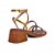 Sandália Femenina Salto Baixo Multicolor Luiza Barcelos Camel - Imagem 3