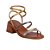 Sandália Femenina Salto Baixo Multicolor Luiza Barcelos Camel - Imagem 2