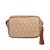 Bolsa Feminina Média Palha Zíper Logo Manuscrito Barbicacho Luiza Barcelos Camel - Imagem 3