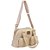 Bolsa Feminina Média Bolso Externo Alça Logo Luiza Barcelos Bege - Imagem 5