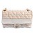 Bolsa Feminina Pequena Listrada Fecho Alça Corrente Luiza Barcelos Off White - Imagem 1