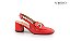 Scarpin Fran Fivela Salto Bloco Momentos Specchio Brand Vermelho - Imagem 1