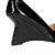 Scarpin Anabela Verniz Couro Luiza Barcelos Preto - Imagem 6