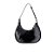 Bolsa Pequena Meia Lua Verniz Couro Luiza Barcelos Preto - Imagem 1
