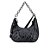Bolsa Pequena Meia Lua Matelassê Verniz Luiza Barcelos Preto - Imagem 3