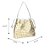 Bolsa Grande Tressê Couro Luiza Bracelos Prata e Dourado - Imagem 6