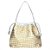 Bolsa Grande Tressê Couro Luiza Bracelos Prata e Dourado - Imagem 1