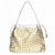 Bolsa Grande Tressê Couro Luiza Bracelos Prata e Dourado - Imagem 2