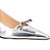 Scarpin Kitten Heels Salto Baixo Laço Couro Luiza Barcelos Prata - Imagem 4
