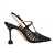 Scarpin Cage Salto Alto Couro Luiza Barcelos Preto - Imagem 2
