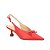 Scarpin Salto Baixo Slingback Fivela Laço Luiza Barcelos Vermelho - Imagem 2