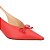 Scarpin Salto Baixo Slingback Fivela Laço Luiza Barcelos Vermelho - Imagem 4